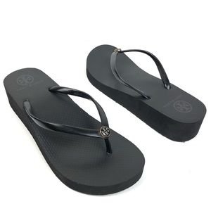 TORY BURCH WEDGE PLATFORM FLIP FLOP SANDALS 10.5
